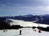 Ein Blick ins Tal von der Piste